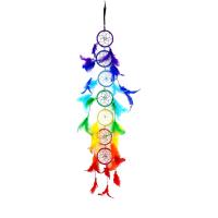 Fashion Dream Catcher, Feather, with Polyamide & Plastic, for home and office & fashion jewelry, rainbow colors, 80-85cm, Sold By PC