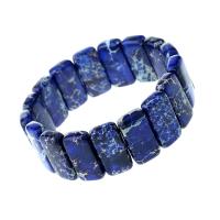 Edelstein Armbänder, Impression Jaspis, Rechteck, Modeschmuck & unisex, blau, Länge:ca. 18 cm, verkauft von PC