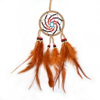 Fashion Dream Catcher Feather with Wood & Plastic for home and office & fashion jewelry coffee color 300mm Sold By PC