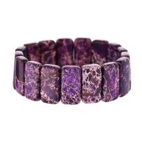 Bracelets de pierres précieuses, Jaspe d'impression, rectangle, bijoux de mode & unisexe, violet, Longueur:Environ 18 cm, Vendu par PC