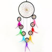 Mode Dreamcatcher, plume, avec Nylon & plastique & fer, Attrapeur de rêves, pour la maison et le bureau & bijoux de mode, couleurs mélangées, 65-70cm, Vendu par PC