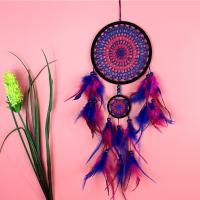 Mode Dreamcatcher, plume, avec Fil de coton & bois & plastique, Attrapeur de rêves, pour la maison et le bureau & bijoux de mode, couleurs mélangées, 55-60cm, Vendu par PC