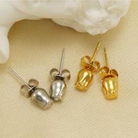 Stainless Steel Stud Earrings 304 Stainless Steel Rose Vacuum Ion Plating fashion jewelry & for woman 6mm Sold By Pair