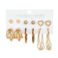 Zinc Alloy Drop Earrings with Iron & Acrylic plated 6 pieces & fashion jewelry & for woman nickel lead & cadmium free Sold By Set