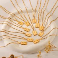 Edelstahl Schmuck Halskette, 304 Edelstahl, mit Verlängerungskettchen von 2.56inch, plattiert, Modeschmuck & verschiedene Stile für Wahl & für Frau, goldfarben, 22x13mm, verkauft per ca. 18.11 ZollInch Strang