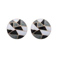 Zinc Alloy Stud Earring fashion jewelry & for woman & enamel nickel lead & cadmium free Sold By Pair