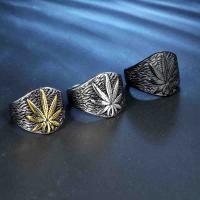 Vinger Ring in edelstaal, 304 roestvrij staal, Maple Leaf, gepolijst, mode sieraden & uniseks & verschillende grootte voor keus, meer kleuren voor de keuze, 20mm, Verkocht door PC