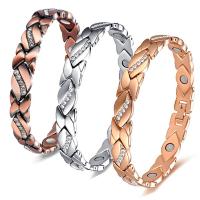 Zinc Alloy Bracelet fashion jewelry & for woman & with rhinestone nickel lead & cadmium free Length Approx 8.27 Inch Sold By PC