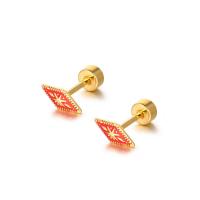 Titanium Steel  Earring, fashion jewelry & for woman & enamel, more colors for choice, Sold By PC