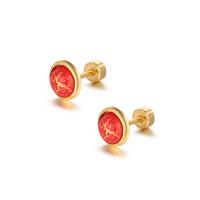 Titanium Steel  Earring, fashion jewelry & for woman & enamel, more colors for choice, 7.9mm,4mm, Sold By PC