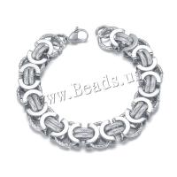 Titanium Steel Bracelet & Bangle, punk style & for man, original color, Length:22 cm, Sold By PC