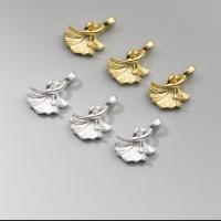 925 Sterling Silver Pendant Leaf plated DIY Sold By PC