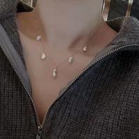 Freshwater Pearl Mässing Chain Necklace, med Kopparlegering, med 5cm extender kedja, 14K guldfyllt, mode smycken & för kvinna, vit, Längd Ca 40 cm, Säljs av PC