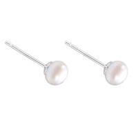 Freshwater Pearl øreringe, Ferskvandsperle, mode smykker & forskellig størrelse for valg & for kvinde, hvid, Solgt af par