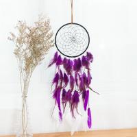 Fashion Dream Catcher, Feather, with Wood & Plastic, for home and office & fashion jewelry, purple, 55-60cm, Sold By PC