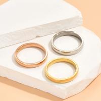 Stainless Steel Finger Ring, 304 Stainless Steel, Donut, Vacuum Ion Plating, three pieces & fashion jewelry & for woman, mixed colors, 2.50mm, Inner Diameter:Approx 17mm, 3PCs/Set, Sold By Set