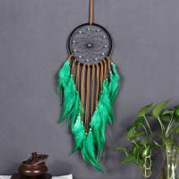 Fashion Dream Catcher Feather with Velveteen & Natural Turquoise for home and office & fashion jewelry green 60-65cm Sold By PC