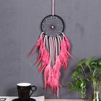 Fashion Dream Catcher, Feather, with Velveteen & Natural Turquoise, for home and office & fashion jewelry & Bohemian style, mixed colors, 60-65cm, Sold By PC
