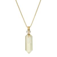 Quartz Necklace Citrine with Titanium Steel Conical Vacuum Ion Plating fashion jewelry & for woman yellow Length Approx 38 cm Sold By PC