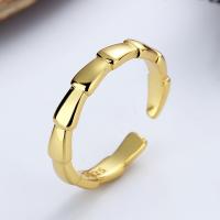 925 Sterling Silver Finger Rings Bamboo plated fashion jewelry & for woman nickel lead & cadmium free 3mm Sold By PC