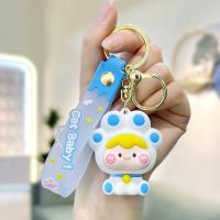 Soft PVC Key Clasp, with Tibetan Style, cute & multifunctional & for woman, more colors for choice, 47x56mm, Sold By PC