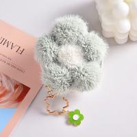 Plush Key Clasp, with Tibetan Style, Flower, multifunctional & for woman, more colors for choice, 95x95mm, Sold By PC