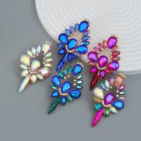 Rhinestone Earring, Tibetan Style, fashion jewelry & for woman & with rhinestone, more colors for choice, nickel, lead & cadmium free, 66x38mm, Sold By Pair
