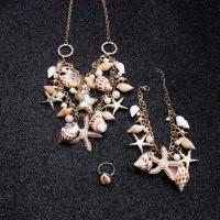 Tibetan Style Jewelry Sets, with Shell & Plastic Pearl, with 1.97inch,2.17inch extender chain, plated, fashion jewelry & different styles for choice & for woman, nickel, lead & cadmium free, Length:Approx 7.87 Inch, Approx 18.11 Inch, Sold By PC