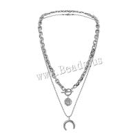 Multi Layer Necklace 304 Stainless Steel Double Layer & fashion jewelry & for man Sold Per Approx 22.83 Inch Approx 19.69 Inch Strand