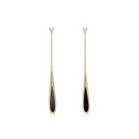 Zinc Alloy Drop Earrings fashion jewelry & for woman & enamel golden nickel lead & cadmium free 70mm Sold By Pair
