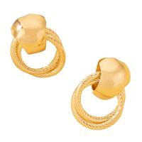 alliage de zinc Boucle d'oreille goutte, Placage de couleur d'or, bijoux de mode & pour femme, 15x22mm, Vendu par paire