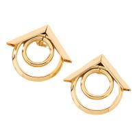alliage de zinc Clip boucle d’oreille, Placage de couleur d'or, bijoux de mode & pour femme, 53x47mm, Vendu par paire