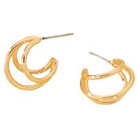 Zinc Alloy Stud Earring gold color plated fashion jewelry & multilayer & for woman Sold By Pair