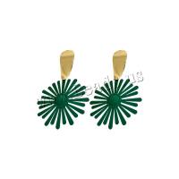Zinc Alloy Drop Earrings Flower painted fashion jewelry nickel lead & cadmium free Sold By Pair