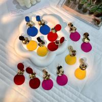 Zinklegierung Ohrringe, rund, plattiert, Modeschmuck, keine, frei von Nickel, Blei & Kadmium, 30x59mm, verkauft von Paar