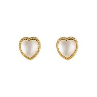 Zinc Alloy Stud Earring with Plastic Heart fashion jewelry & for woman nickel lead & cadmium free Sold By Pair