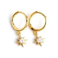 925 Sterling Silver Lever Back Earring, Eight Point Star, plated, for woman, more colors for choice, Sold By Pair