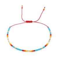 perles de rocaille en verre bracelet, avec cordon de polyester, Style bohème & pour femme, plus de couleurs à choisir, Longueur:Environ 11 pouce, Vendu par PC
