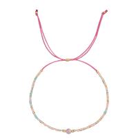 Glas Seed Beads Armbånd, med Terylene Cord, Boheme stil & for kvinde, flere farver til valg, Længde Ca. 11 inch, Solgt af PC