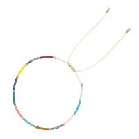 perles de rocaille en verre bracelet, avec cordon de polyester, Style bohème & pour femme, plus de couleurs à choisir, Longueur:Environ 11 pouce, Vendu par PC