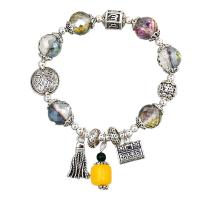 Crystal Bracelet, with Tibetan Style, antique silver color plated, folk style & for woman, Length:Approx 7 Inch, Sold By PC