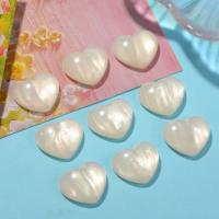 Mobile Phone DIY Decoration, Resin, Heart, epoxy gel, white, 20x17mm, Sold By PC
