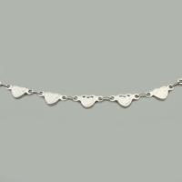 Stainless Steel Jewelry Chain, 304 Stainless Steel, Heart, DIY, original color, 10x5x1mm, Sold By m