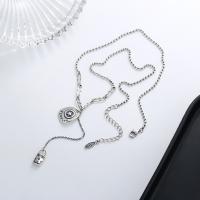 925 Sterling Silver Necklaces, with 1.97inch extender chain, Antique finish, fashion jewelry & for woman, nickel, lead & cadmium free, Length:Approx 16.53 Inch, Sold By PC