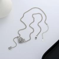 925 Sterling Silver Necklaces with 1.97inch extender chain Antique finish fashion jewelry & for woman nickel lead & cadmium free Length Approx 17.72 Inch Sold By PC