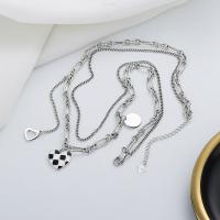 925 Sterling Silver Necklaces with 1.97inch extender chain Antique finish Double Layer & fashion jewelry & for woman nickel lead & cadmium free Length Approx 15.75 Inch Sold By PC