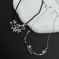 Zinklegierung Schmuck Halskette, plattiert, Modeschmuck & verschiedene Stile für Wahl & Micro pave Zirkonia & für Frau, frei von Nickel, Blei & Kadmium, verkauft von PC