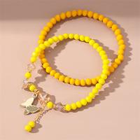 Fashion Jewelry Anklet, Glass, handmade, 2 pieces & for woman, Sold By Set