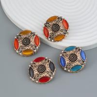 Resin Earring Zinc Alloy with Resin & Acrylic plated fashion jewelry & for woman nickel lead & cadmium free Sold By Pair