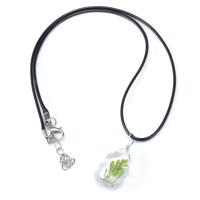 Waxed Nylon Cord Necklace Wax Cord with Glass with 1.57inch extender chain fashion jewelry & for woman Sold Per Approx 17.32 Inch Strand
